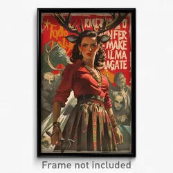 Mexican Movie Poster - Woman Feeling Self Respecting, Tattered Reindeer Costume