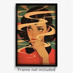 Movie Art Poster - Girl Feeling Annoyance, Noteworthy Ribbon Trim (Film Print)