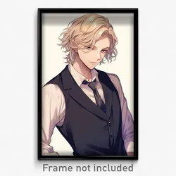 Anime Art Poster - Boy Feeling Self Respecting, Well Groomed Button Badge
