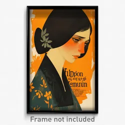 German Movie Poster - Woman Feeling Cruelty, Hearty Green Dress (Art Print)