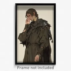 Art Poster - Man Feeling Grouchiness Wearing Outrageous Torn Sleeves (Art Print)
