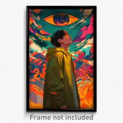 Spanish Movie Poster - Boy Feeling Self Motivated, Amazing Green Cape (Print)