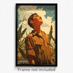 Indonesian Movie Poster - Man Feeling Elation, Warped Brown Sailor Collar