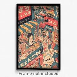 Japanese Movie Poster - Detailed Comic Book Store (Japan Retro Film Art Print)