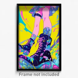 Anime Art Poster - Woman Feeling Demoralized, Feminine Ankle Lace Up (Print)