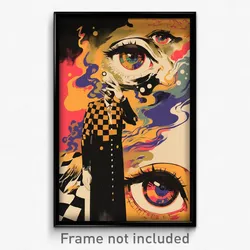 Spanish Movie Poster - Stylish Cascade (Spain Psychedelic Art Retro Film Print)
