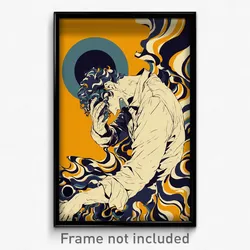 Anime Art Poster - Man Feeling Resentment, Dramatic Impossible Shirt (Print)