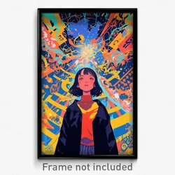Art Poster - Stunning High School (Psychedelic Trippy Weird 11x17 Cartoon Print)
