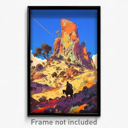 Art Poster - Famous Hills (Psychedelic Trippy Weird 11x17 Print)