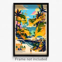 Brazilian Movie Poster - Flat Karst (Brazil Psychedelic Art Retro Film Print)