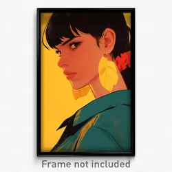 Spanish Movie Poster - Girl Feeling Adoration, Zesty Yellow Scrunchie (Print)