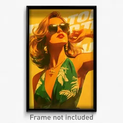 Brazilian Movie Poster - Girl Feeling Greed, Acclaimed Shiny Clothes (Art Print)