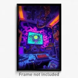 Movie Art Poster - Drab Gaming Room (Psychedelic Retro Weird Film Print)