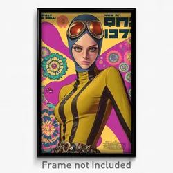 Hebrew Movie Poster - Woman Feeling Overwhelmed. Sleeveless Turtleneck Leotard