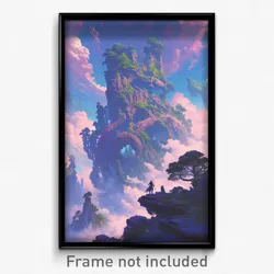 Art Poster - Gargantuan Cloud Forest (Psychedelic Trippy Weird 11x17 Print)
