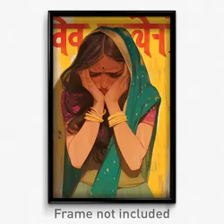 Bollywood Movie Poster - Woman Feeling Despair, Nifty Shared Clothes (Art Print)
