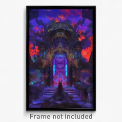 Art Poster - Damaged Scriptorium (Psychedelic Trippy Weird 11x17 Cartoon Print)