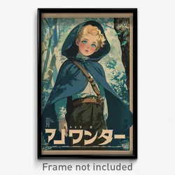 Icelandic Movie Poster - Boy Feeling Mystified, Whimsical Blue Cloak (Art Print)