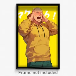 Anime Art Poster - Man Feeling Alarmed Wearing Thick Yellow Hoodie (Print)