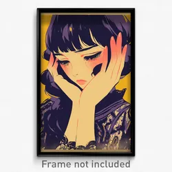 French Movie Poster - Girl Feeling Unhappy, Violet Lace (France Film Art Print)