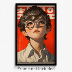 Korean Movie Poster - Boy Feeling Unsettled, Gray White Framed Eyewear (Print)