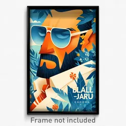 Icelandic Movie Poster - Man Feeling Positive, Animated Blue Tinted Eyewear