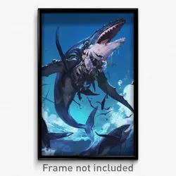 Art Poster - Humpback Whale Feeling Spite Wearing Malicious Impossible Bodysuit