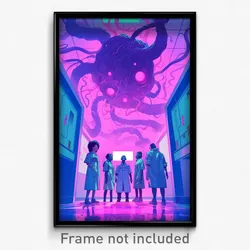 Movie Art Poster - Square Hospital (Psychedelic Trippy Retro Cartoon Film Print)