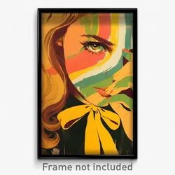 Brazilian Movie Poster - Woman Feeling Aggressive, Thin Yellow Bow (Art Print)