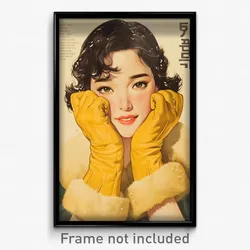 Korean Movie Poster - Girl Feeling Sentimentality, Yellow Fur Trimmed Gloves