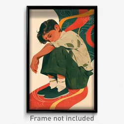 Bollywood Movie Poster - Boy Feeling Self Loathing, Vivid White Socks (Print)