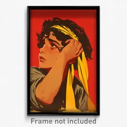 Mexican Movie Poster - Boy Feeling Brooding, Gloomy Yellow Hairband (Art Print)