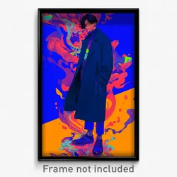 Art Poster - Man Feeling Disheartened Wearing Zesty Blue Coat (Print)
