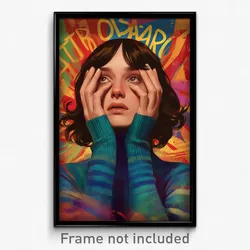 Spanish Movie Poster - Girl Feeling Discomfort, Noteworthy Blue Sweater (Print)