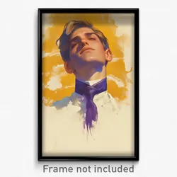 Icelandic Movie Poster - Man Feeling Despair, Realistic Purple Choker (Print)