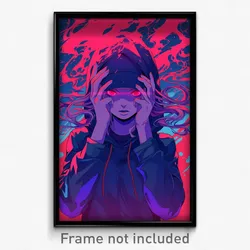 Anime Art Poster - Woman Feeling Focused Wearing Wiry Hoodie Lift (Print)