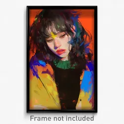 Art Poster - Girl Feeling Tension Wearing Hard To Find Fur Trim (Art Print)