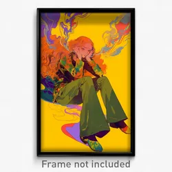 Art Poster - Girl Feeling Rejected Wearing Warm Green Pants (Art Print)