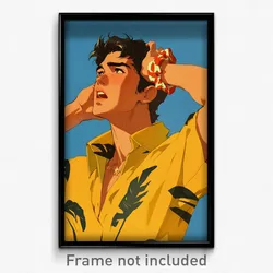 Spanish Movie Poster - Man Feeling Surprise, Wild Black Scrunchie (Art Print)