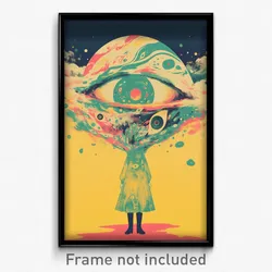 Movie Art Poster - Girl Feeling Cruelty, Rosy Yellow Dress (Retro Film Print)