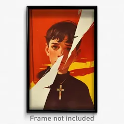 Spanish Movie Poster - Boy Feeling Worried, Heartfelt Cross Choker (Art Print)