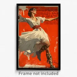 Greek Movie Poster - Woman Feeling Worthy, Ragged Ribbon Trimmed Legwear (Print)