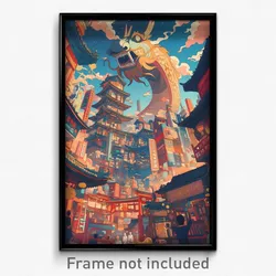 Greek Movie Poster - Jaw Dropping Chinese City (Greece Retro Film Art Print)