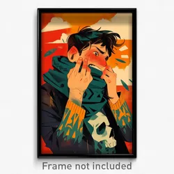 Spanish Movie Poster - Boy Feeling Vicious, Husky Green Scarf (Spain Art Print)