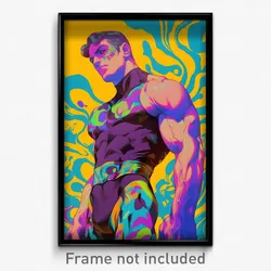 Greek Movie Poster - Man Feeling Disappointment, Awesome Purple Leotard (Print)