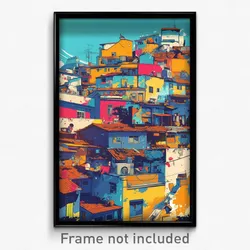Brazilian Movie Poster - Vibrant Rooftops (Brazil Retro Film Art Print)