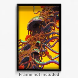 Art Poster - Alive Spaghetti (Psychedelic Trippy Weird 11x17 Print)