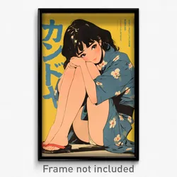 Japanese Movie Poster - Woman Feeling Exasperated, Fresh Toeless Footwear