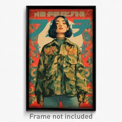 Vietnamese Movie Poster - Woman Feeling Anticipation, Agile Camouflage Jacket