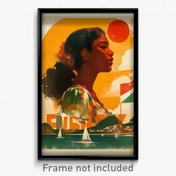 Brazilian Movie Poster - Girl Feeling Kind, Thrifty Puffy Short Sleeve (Print)